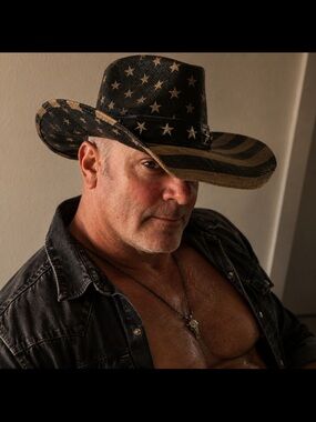 Black and Tan Star-Spangled Cowboy Hat